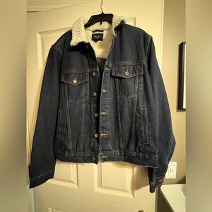 Women’s Triot Los Angeles Denim Sherpa Jacket - Blue size L